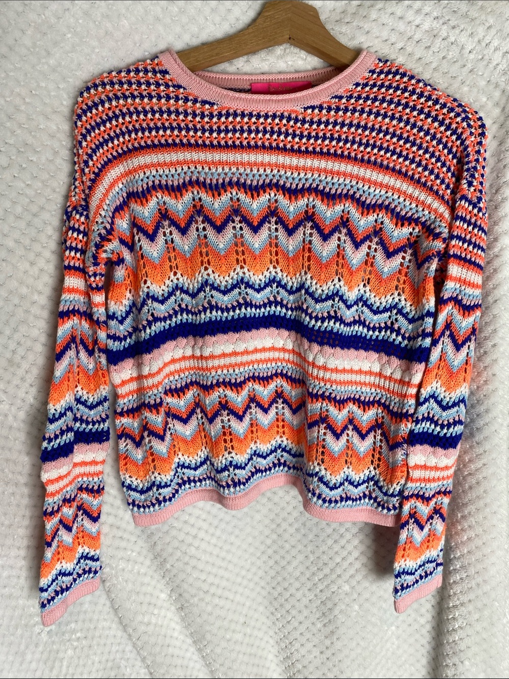 Lilly Pulitzer Pink Orange Blue Striped Samora Sweater